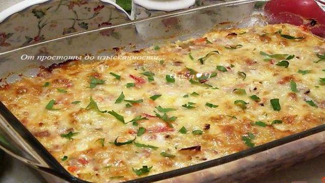 Капустная запеканка с фаршем