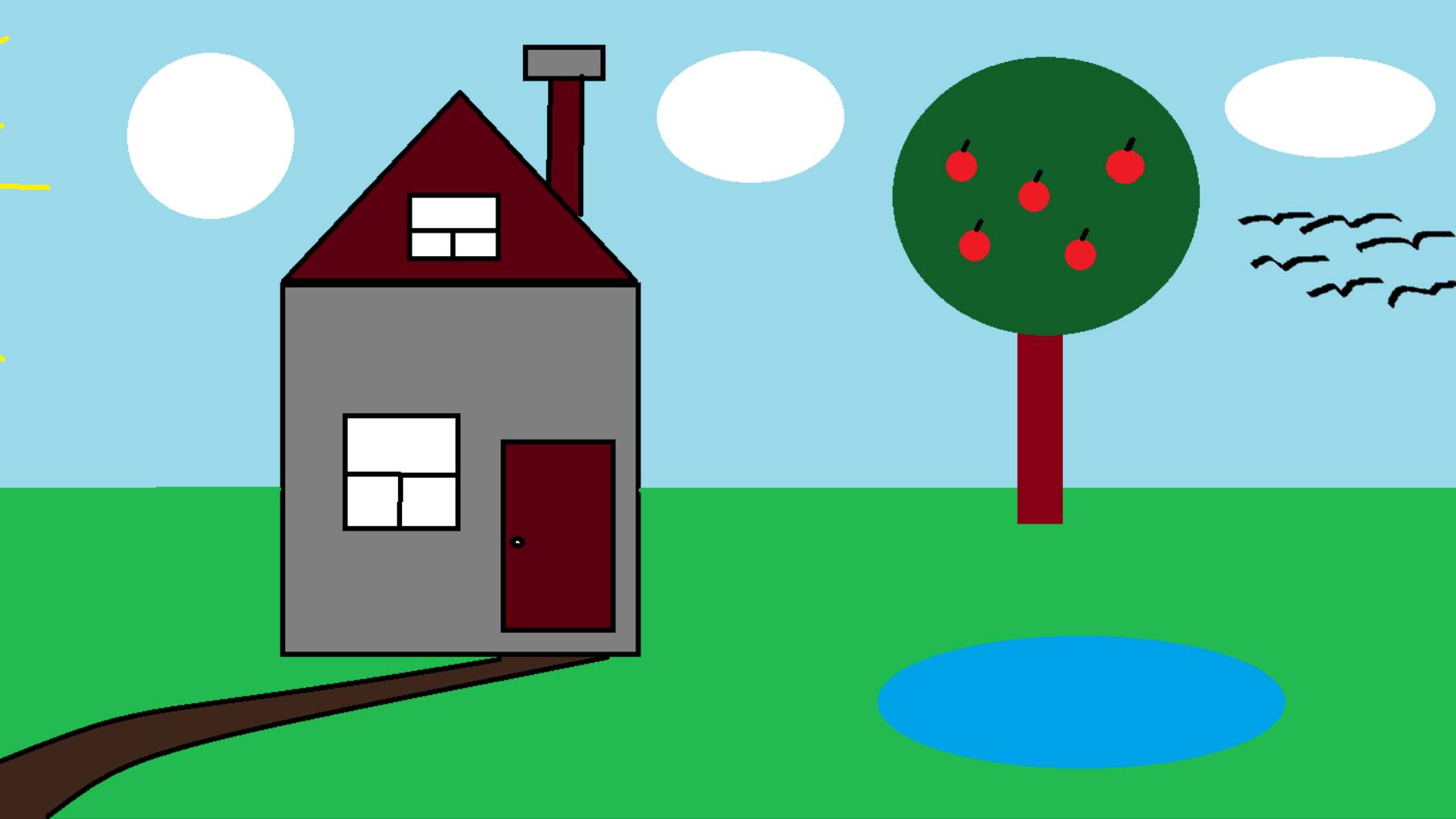Рисуем в Paint дом