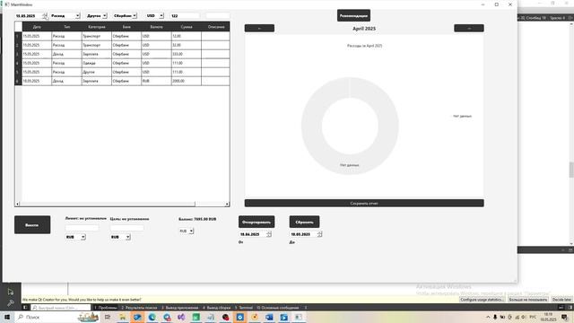 Творческая работа .Учет финансов