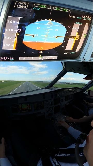 Уход на второй круг во Владикавказе. Airbus A-320.