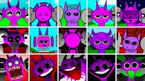 True All Purple (Durple) Фазы и версии - От самых милых до самых ужасных - Incredibox Sprunki