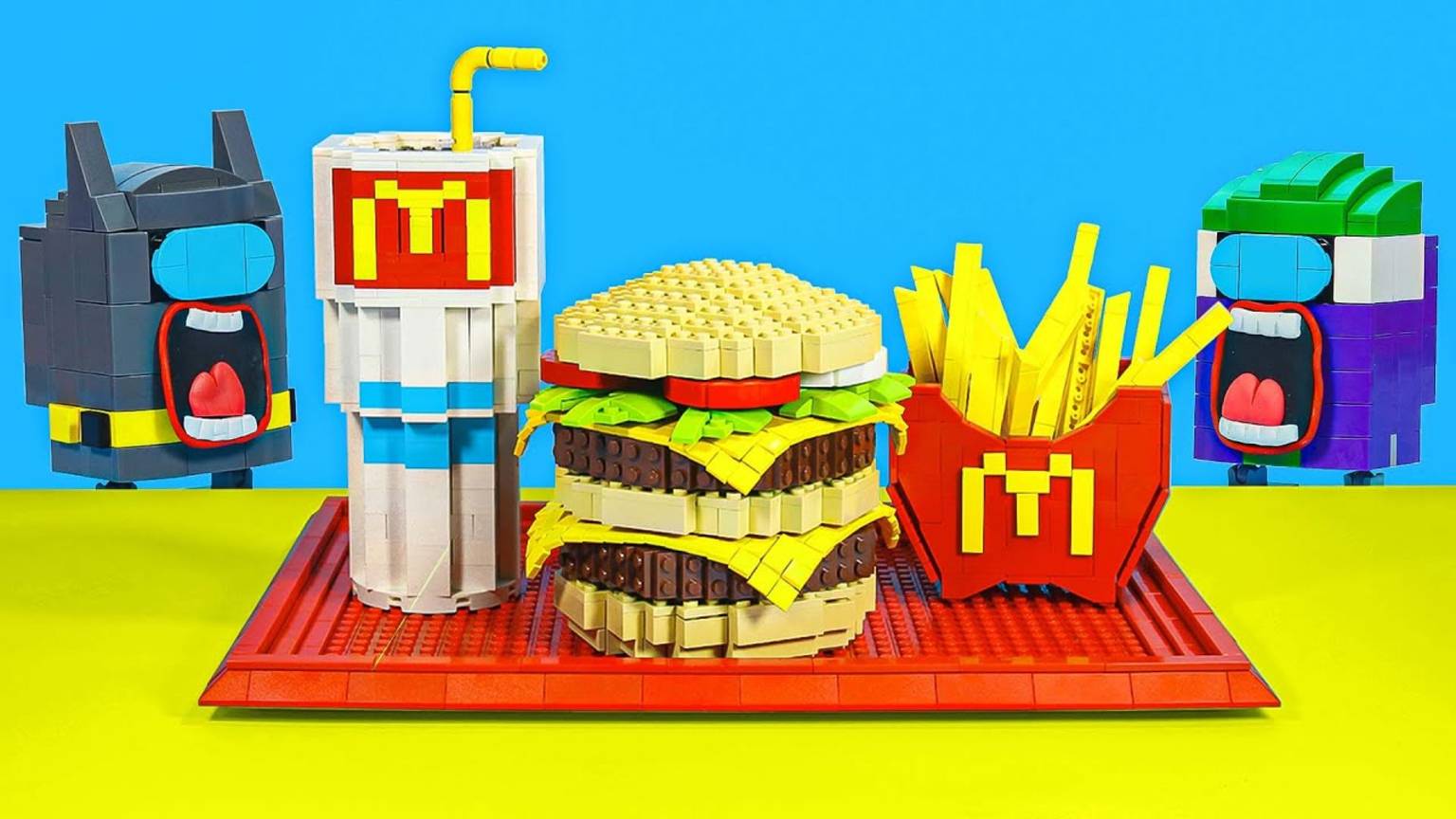 "LEGO ФАСТФУД НА МАКСИМУМЕ! 🍔 Бэтмен vs Джокер готовят – Стоп-моушен ASMR (без слов)"