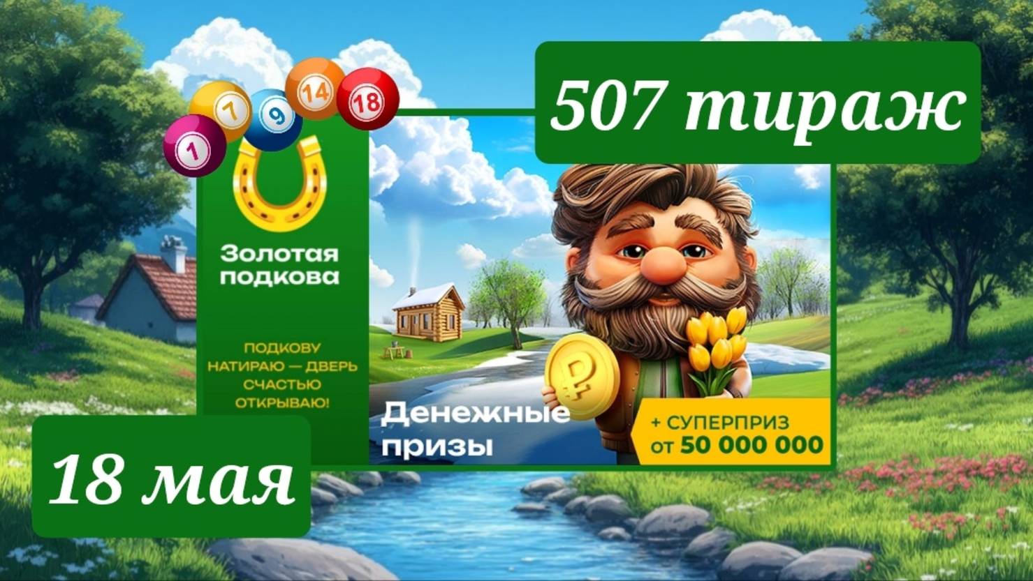 ЗОЛОТАЯ ПОДКОВА 507 ТИРАЖ от 18 мая 2025 года. Проверить тиражный билет СТОЛОТО.