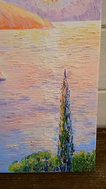 Картина Крым Аюдаг #картинамаслом #oilpainting #картинаморе #painting #paintingsea