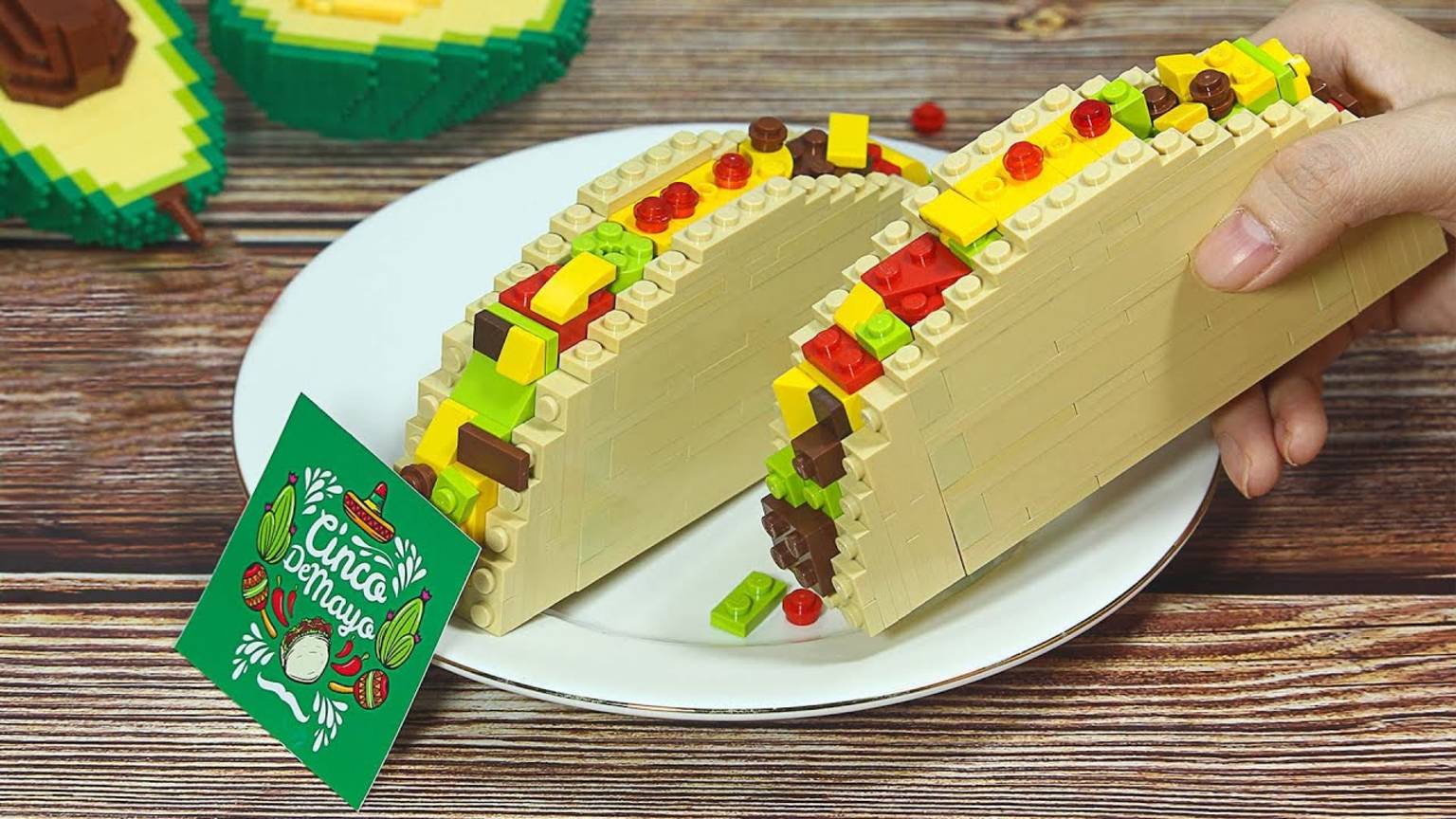 "УДОВЛЕТВОРИТЕЛЬНАЯ сборка LEGO TACOS! 🧩😌 ASMR-стук, Stop Motion – CHICKEN TACOS без слов"