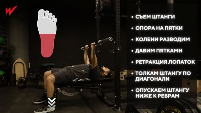 Жим штанги лежа узким хватом | Тренировка трицепсов