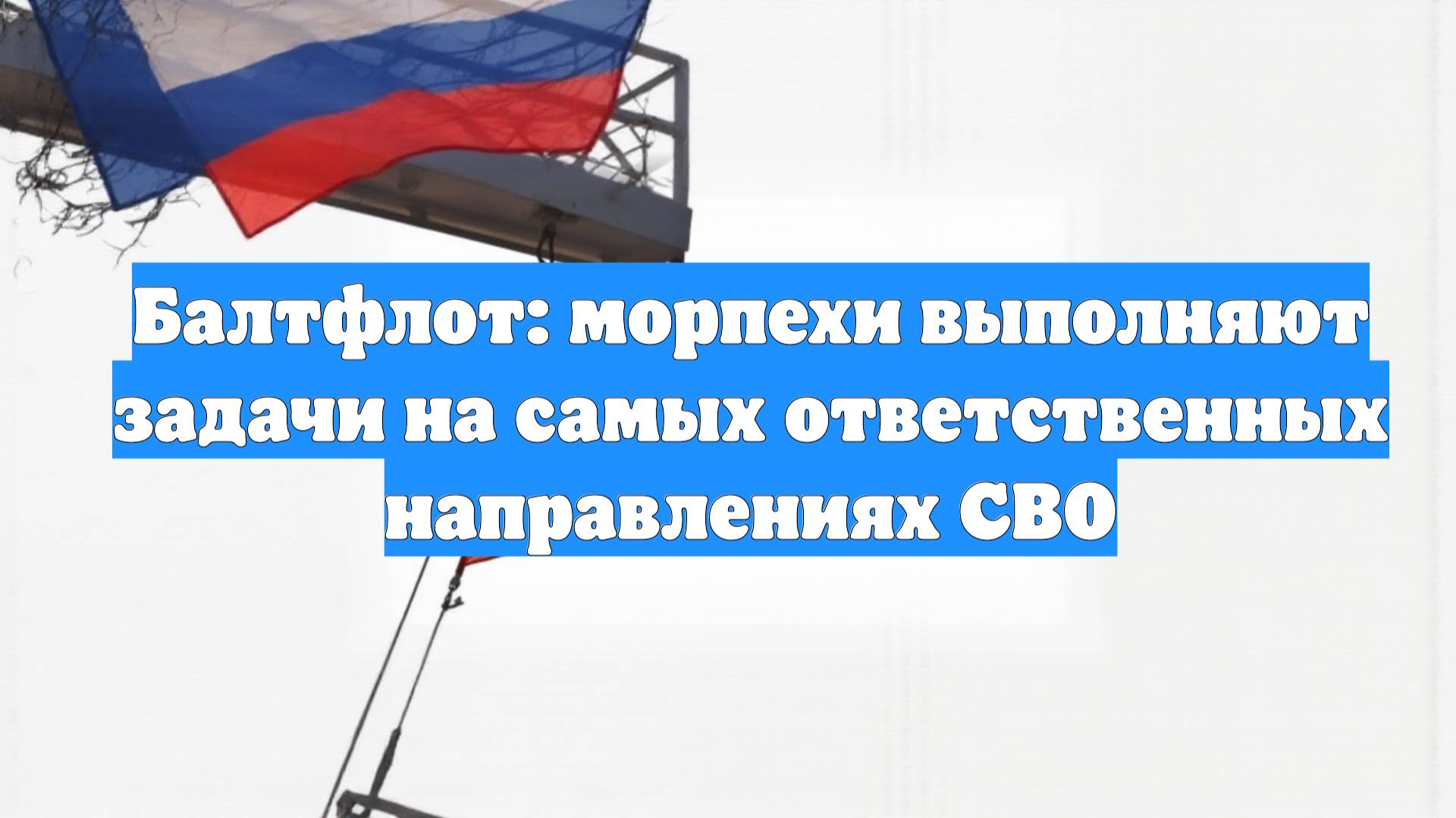 Балтфлот: морпехи выполняют задачи на самых ответственных направлениях СВО