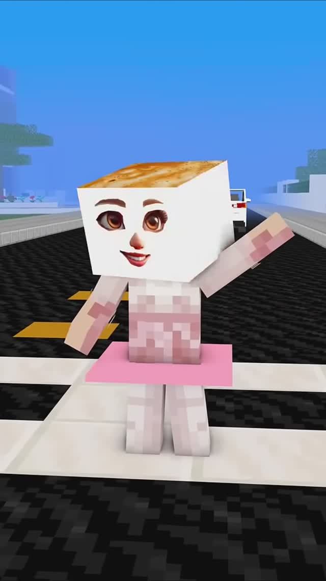 Чуть не сбил на машине Ballerina Cappuccino в игре Minecraft #minecraft #minecraftshorts