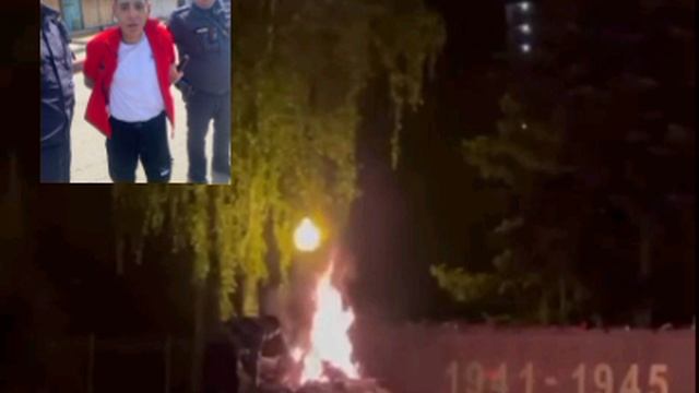 В Воронеже выходец из Азербайджана сжег цветы и затушил Вечный огонь на мемориале — братской могиле