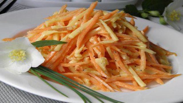Сырно-морковный салат с чесноком