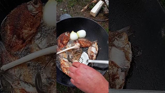 Сказка о жареном🐟 карасе: 🧑🍳волшебство готовки на огне"🔥
