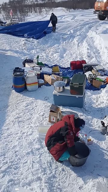 ночлег зимой в палатке