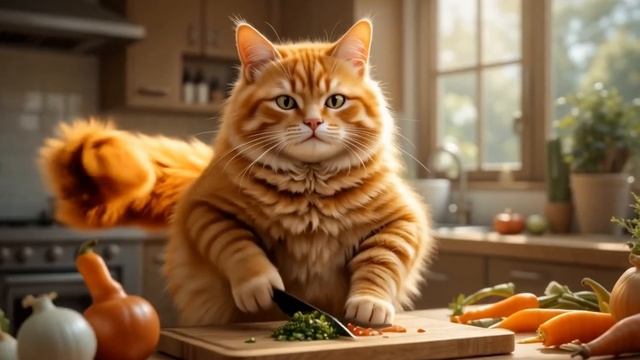 Cat Jijos Perfect Day_ From Morning Workout to Backyard Fish Party