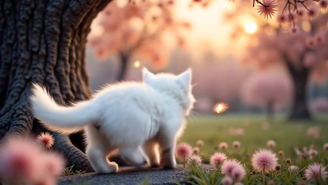 Kitten and dinosaur