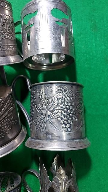 Подстаканники СССР из мельхиора и нейзильбера (2)
