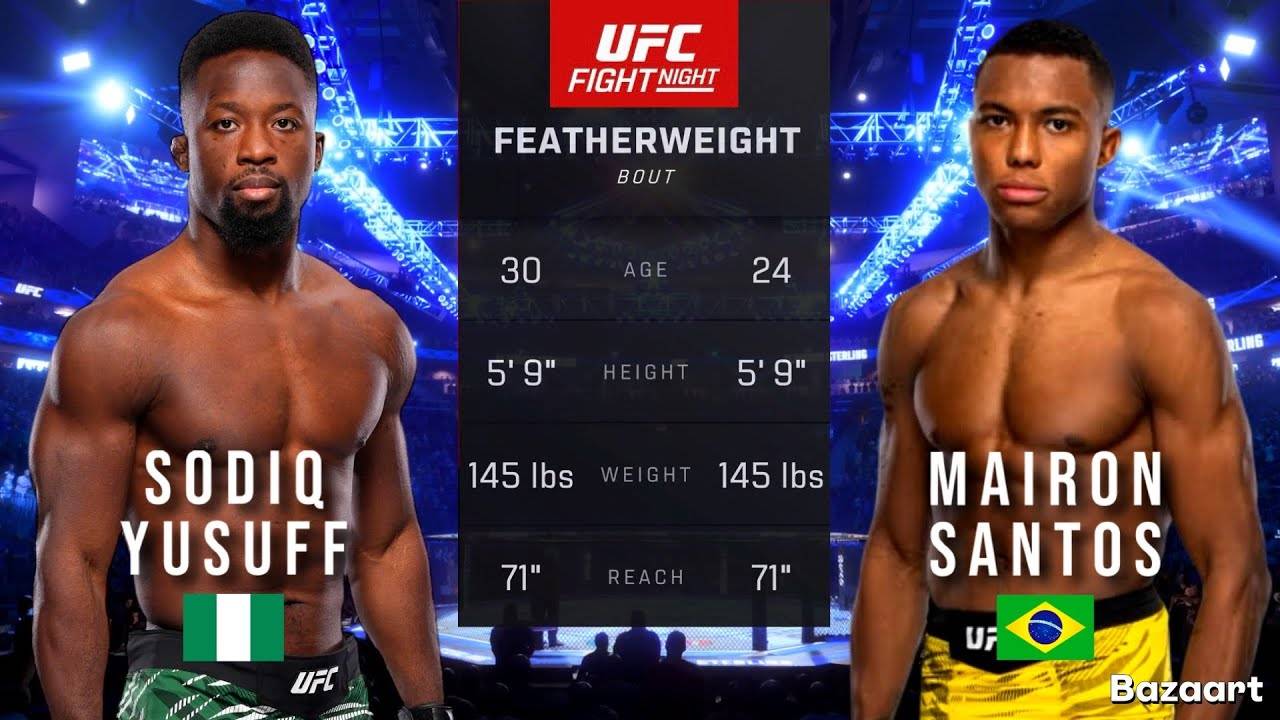 СОДИК ЮСУФФ ПРОТИВ МАЙРОНА САНТОСА ПОЛНЫЙ БОЙ UFC VEGAS 106