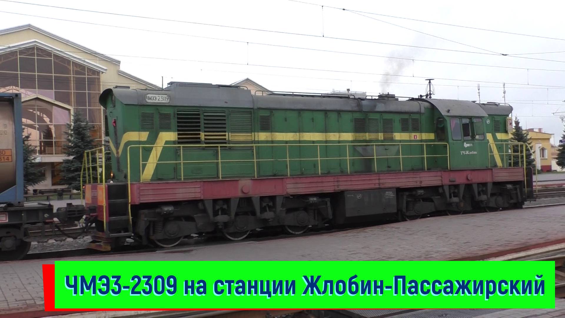 Маневровый тепловоз ЧМЭ3-2309 на станции Жлобин-Пассажирский