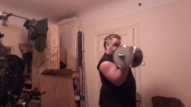 Бицепс с гантелями 74серия 3подход 2x18,5кг 3р,Biceps ar hantelēm 7