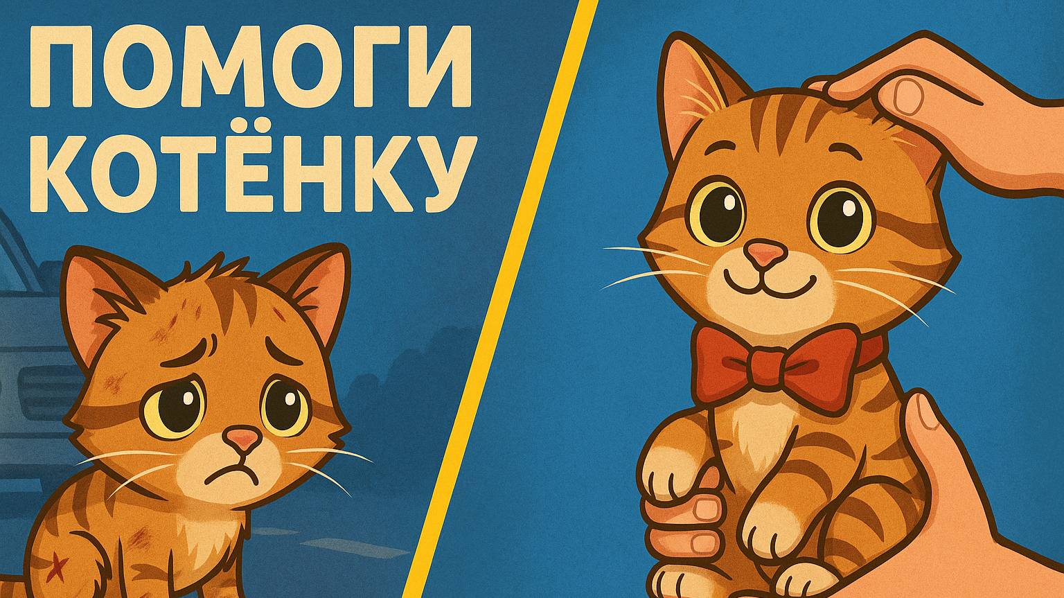 Мультик для детей котик попал в беду, помоги ему