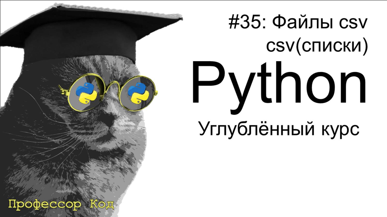 Файлы csv(списки)| Python: углубленный курс| Профессор код