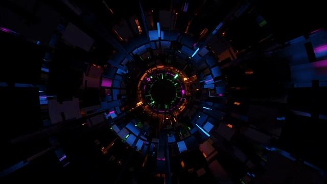 4K 100% Royalty-Free Stock Footage   Cool colorful  tunnel through space-time   No Copyright Video
