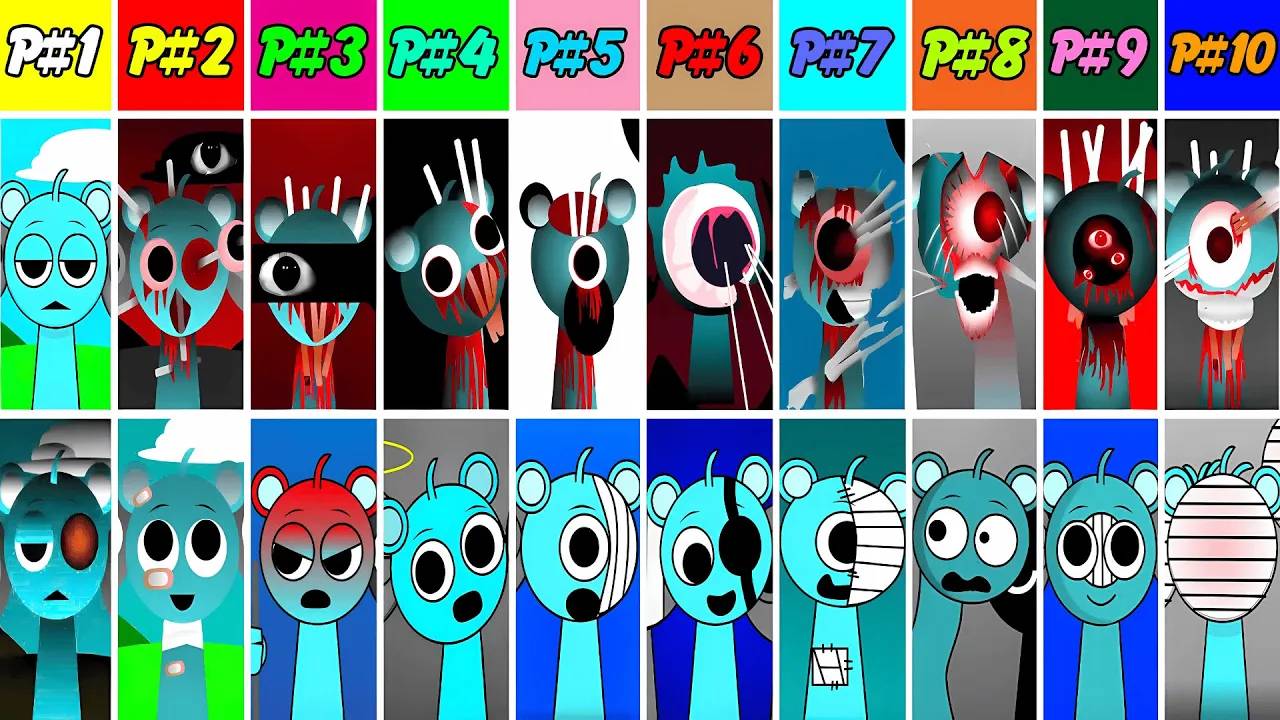 Все 1-10 оригинальных фаз Sprunki ПРОТИВ всех, кроме New Alive (ремейк) Фаза в Incredibox Sprunki
