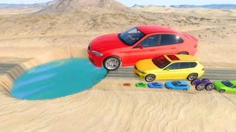 Большие и маленькие машины против ОГРОМНОЙ ямы-гиганта (МИКС)😱😱😱 - BeamNG.drive