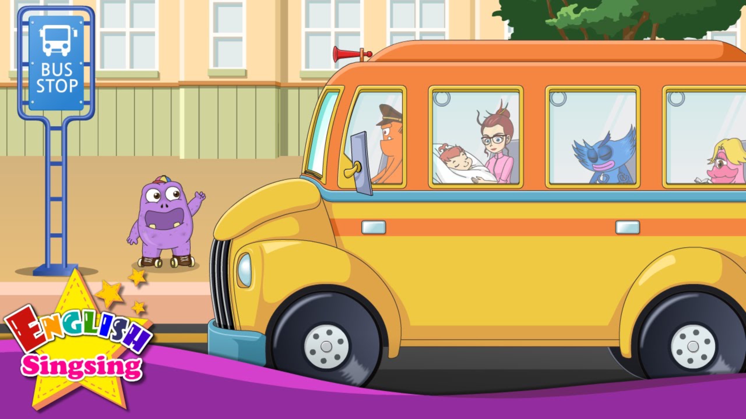 АНГЛИЙСКИЙ ЯЗЫК ДЛЯ ДЕТЕЙ | The Wheels on the Bus - Nursery Rhymes - English Song For Kids