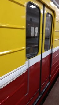 В метро.