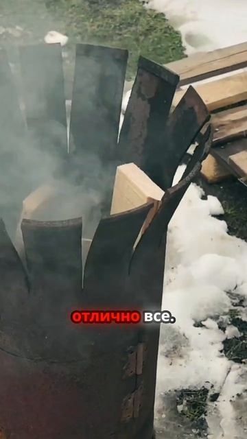 Самодельная печка из газового баллона работает отлично!