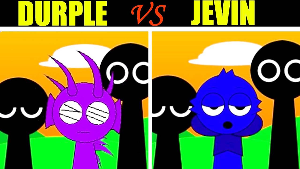Невероятный Sprunki Definitive, но смешайте Джевин Блю против Дурпло (фиолетовый) во всех фазах