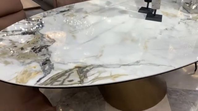 Стол обеденный Q-Home Elipse, 240 см, глянцевая керамика по мрамор, нераскладной, DT9375FCI