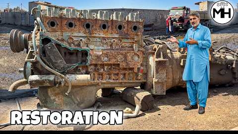 Восстановление заржавевшего китайского дизельного двигателя Sinotruck с помощью базовых инструментов
