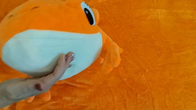 Мягкая игрушка " ХАМЕЛЕОН" с пледом внутри, цвет оранже