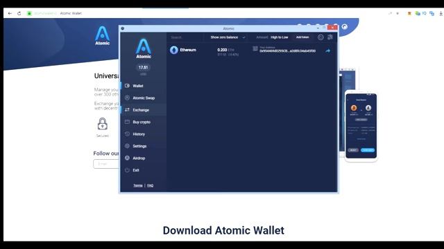 Atomic Wallet  Используем функцию Exchange.  Обмен криптовалюты внутри кошелька!!! 2025
