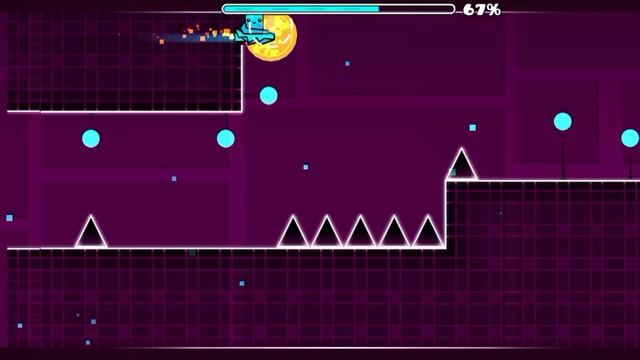 прохожу уровни в Geometry dash