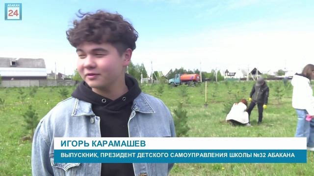 Выпускники 32 абаканской школы высадили именную аллею