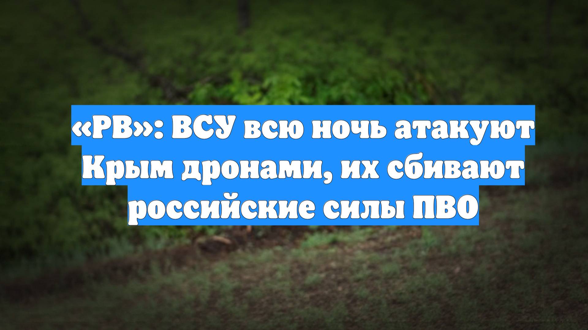 «РВ»: ВСУ всю ночь атакуют Крым дронами, их сбивают российские силы ПВО