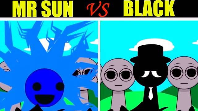 Невероятный Sprunki Definitive, но смешайте черное против MR Sun во всех этапах разных