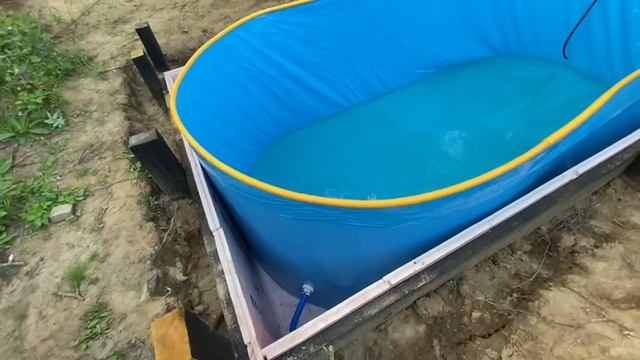 Установка сборного каркасного заглубленного бассейна