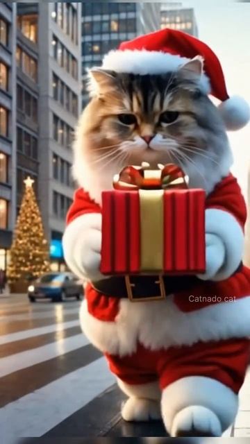 Рыжий котик санта