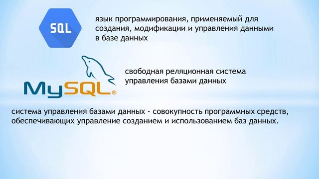 #1 Введение и основные понятия, Базы данных MySQL