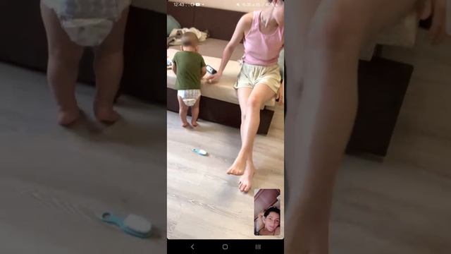 На видео связи с бабушкой Олей