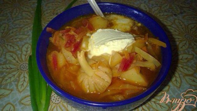 Борщ с лесными грибами