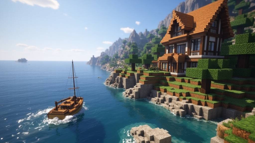 🌲 Лес у берега: древесная вылазка в Minecraft!
