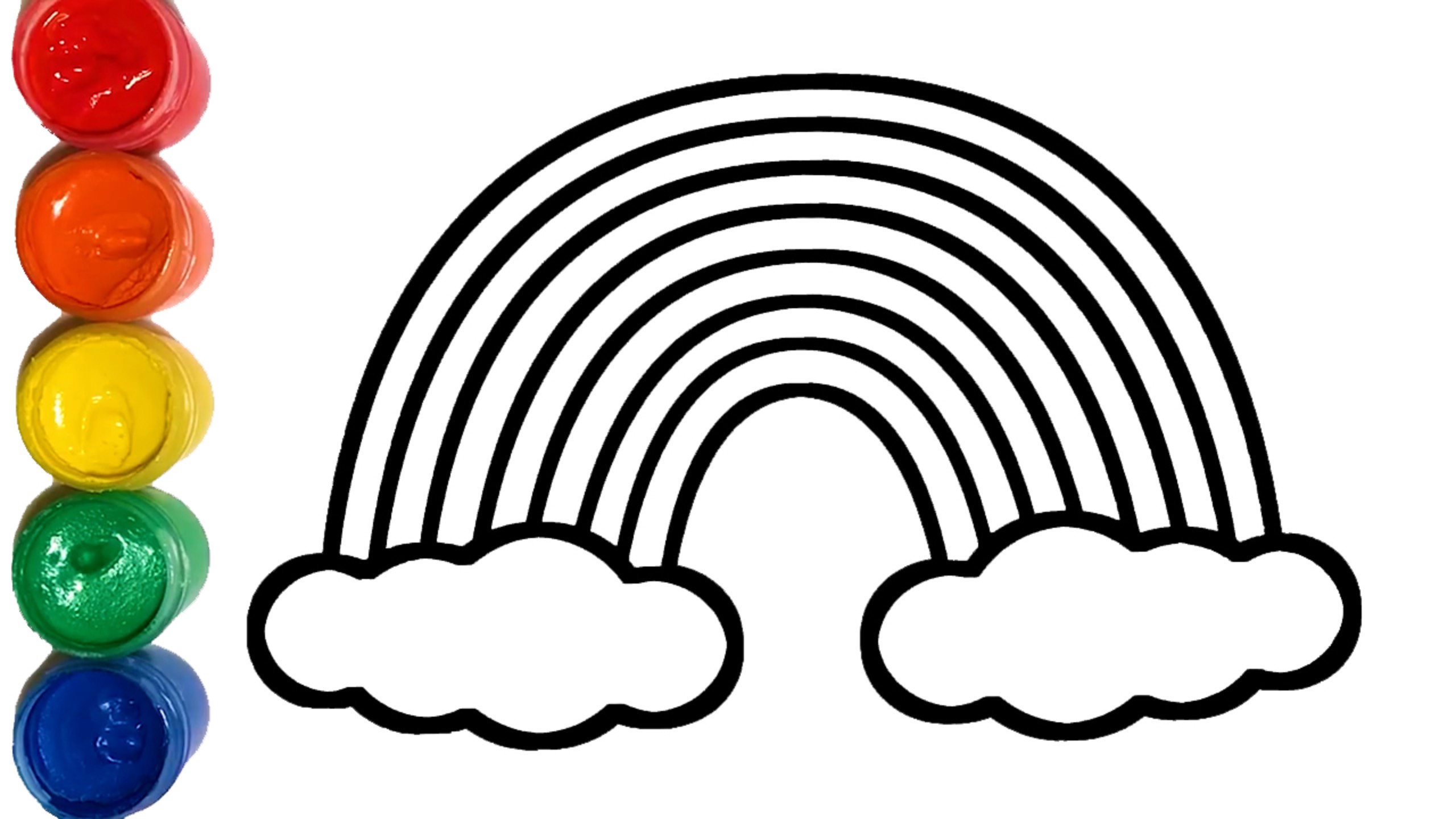 РАСКРАСИМ ВМЕСТЕ РАДУГУ - Учим Цвета на русском и английском языке