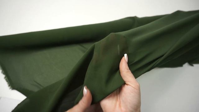 Креп шифон зеленый хаки натуральный BEBR1820-01