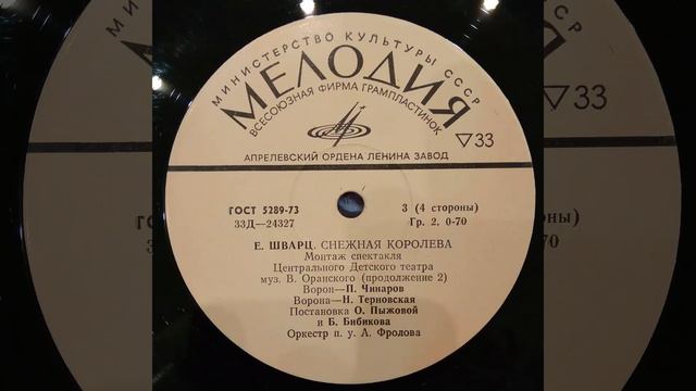 СНЕЖНАЯ КОРОЛЕВА. Е. Шварц. Монтаж спектакля Центральн