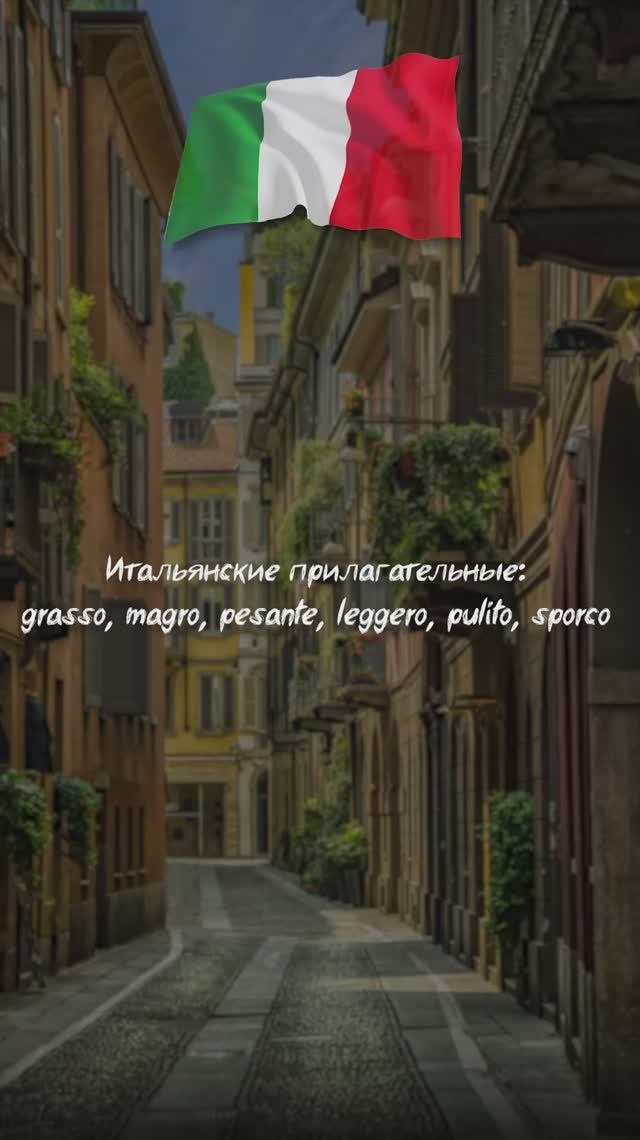Итальянские прилагательные: grasso, magro, pesante, leggero, pulito, sporco
