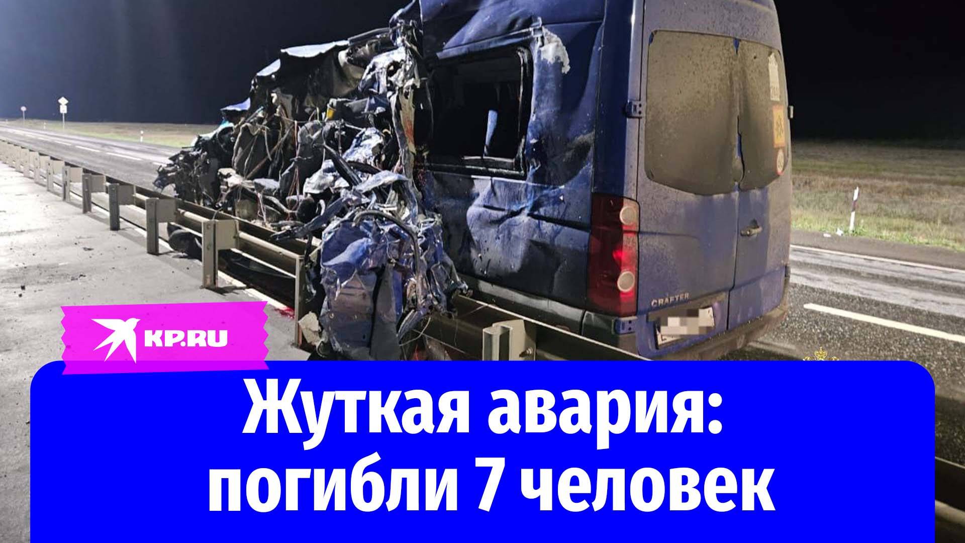 В Калмыкии микроавтобус столкнулся с фурой на встречке: 7 погибли, 11 в больнице